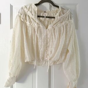 Free People cream peasant Blouse